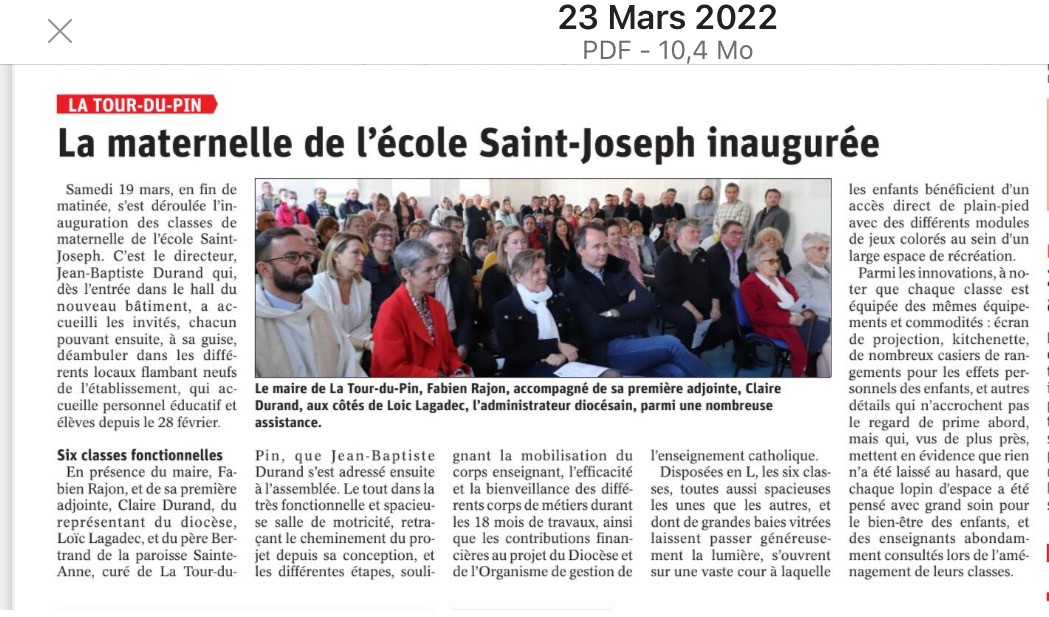 Article inauguration mars 2022